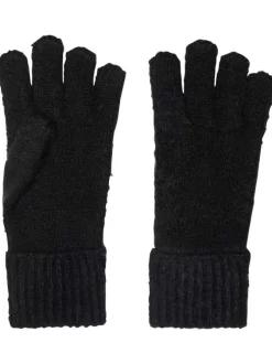 Gants noirs unis avec de larges revers