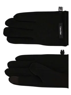 Gants noirs unis avec lien de serrage au niveau des poignets et nom iconique