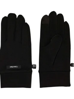 Gants noirs unis avec lien de serrage au niveau des poignets et nom iconique