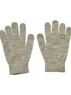 Gants gris clair chiné effet tricoté