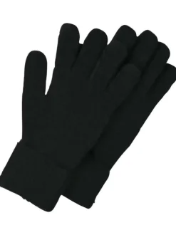Gants mauve unis effet tricoté avec revers côtelés aux extrémités