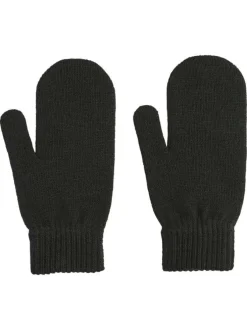 Gants noirs unis avec larges élastiques aux poignets
