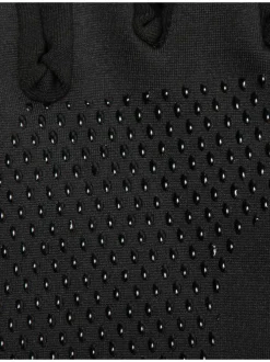 Gants noirs unis texturés et resserré au niveau des poignets