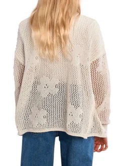 Gilet blanc uni pourvu de manches longues et d'une coupe droite