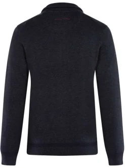 Gilet anthracite uni 100% coton coupe régular avec un col cheminée