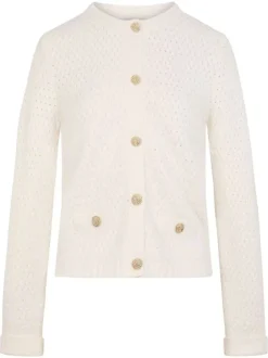 Gilet blanc uni avec une coupe ajustée et des manches longues