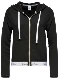 Gilet à capuche noir en coton
