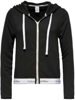 Gilet à capuche noir en coton