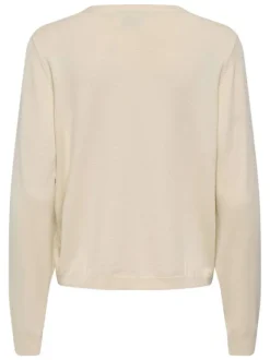 Gilet écru uni avec une coupe ajustée et des manches longues