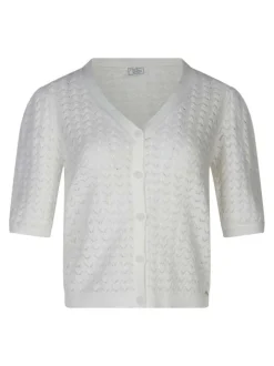 Gilet en coton blanc uni avec une coupe droite et un col en V