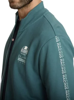 Gilet en coton mélangé uni à coupe ajustée pourvu d'un col montant