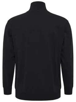 Gilet en coton noir uni avec une coupe slim et un col montant