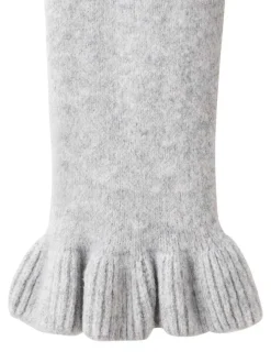 Gilet gris effet lainage pourvu d'un col rond et de manches longues