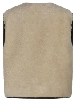 Gilet kaki uni avec une coupe ajustée et une fermeture boutonnée