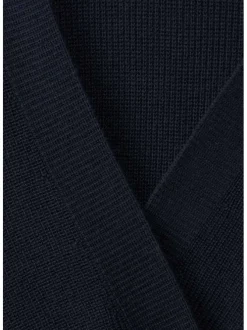 Gilet marine en maille jersey à coupe droite et à manches courtes