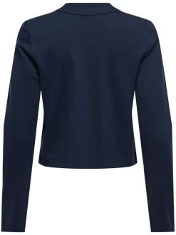 Gilet marine uni avec une coupe droite et des manches longues