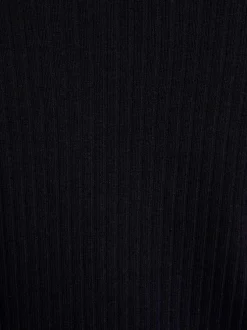 Gilet marine uni coupe droite avec un col v et des fines manches longues