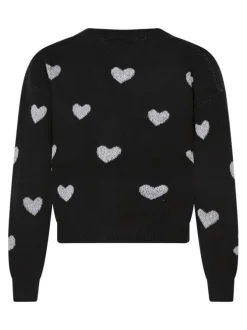 Gilet noir en maille tricotée avec une coupe droite et un col v