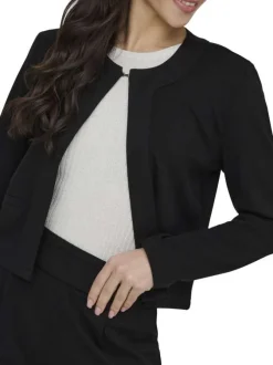 Gilet noir uni avec une coupe droite et des manches longues