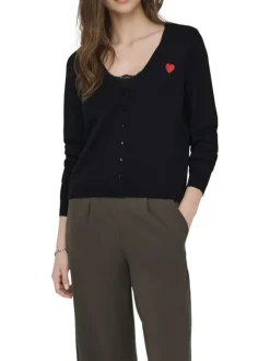 Gilet noir uni avec une coupe droite et des manches longues
