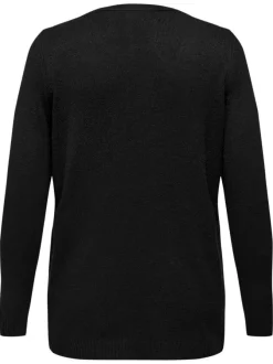 Gilet noir uni pourvu de manches longues et de poches à l'avant