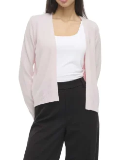Gilet rose uni court avec une coupe droite et des manches longues