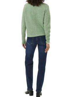 Gilet vert uni avec une coupe ajustée et des manches longues