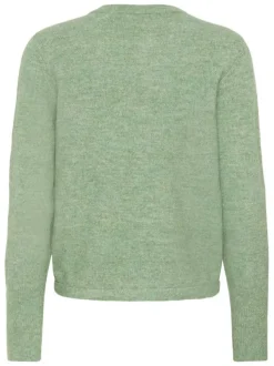 Gilet vert uni avec une coupe ajustée et des manches longues