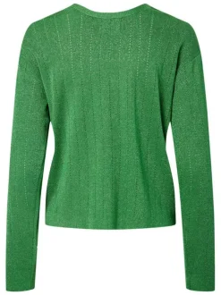 Gilet vert uni avec une coupe droite et des manches longues