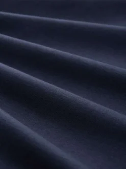 Gilet zippé en coton mélangé bleu marine uni avec un col montant et des poches