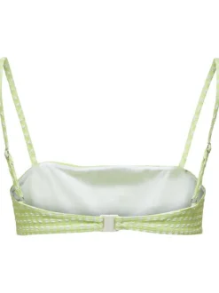 Haut de maillot de bain en bandeau vert pastel vichy