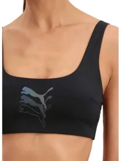 Haut de maillot de bain noir fantaisie coupe près du corps avec un col carré