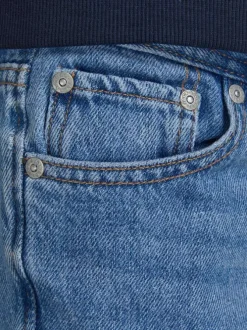 Jean 5 poches CLARK bleu coupe regular fit avec surpiqûres tabac et fermeture zippée et boutonnée