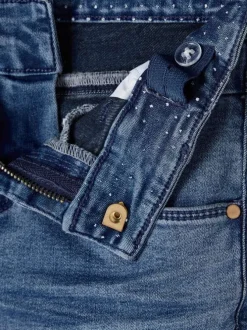 Jean bleu effet délavé à 4 poches coupe slim