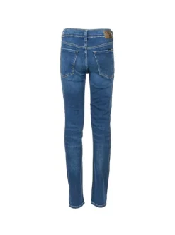 Jean bleu en coton avec une coupe skinny et étiquette d'authentification