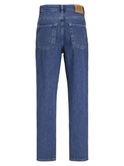 Jean Chris bleu uni avec une coupe droite et un passant pour la ceinture
