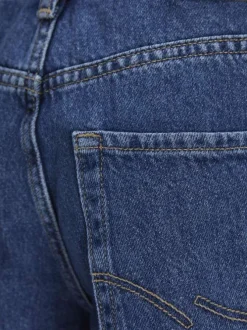 Jean Chris bleu uni avec une coupe droite et un passant pour la ceinture