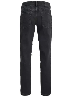 Jean Clark noir uni en coton avec une coupe regular fit et 5 poches
