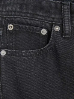 Jean Clark noir uni en coton avec une coupe regular fit et 5 poches