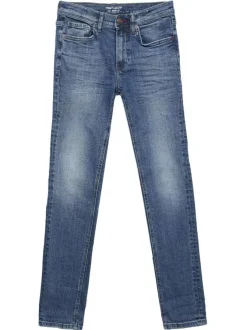 Jean en coton indigo à coupe skinny avec étiquette d'authentification