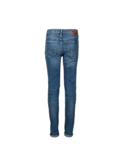 Jean en coton indigo à coupe skinny avec étiquette d'authentification