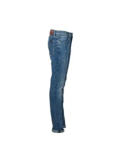 Jean en coton indigo à coupe skinny avec étiquette d'authentification