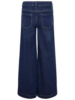 Jean en coton indigo avec une coupe droite et plusieurs poches