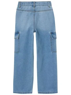 Jean en coton mélangé stone uni avec poches cargo et poches à l'italienne