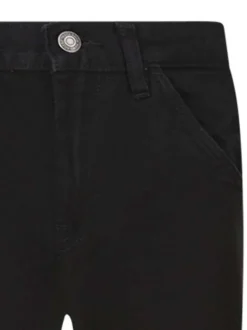 Jean en coton noir uni coupe slim avec des poches façon cargo