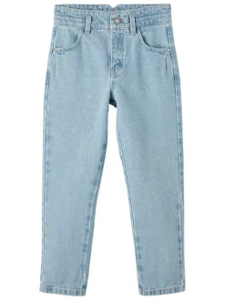 Jean en coton stone uni avec une coupe regular fit et poches latérales