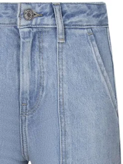 Jean en coton stone uni avec une coupe droite et un patch d'authenticité