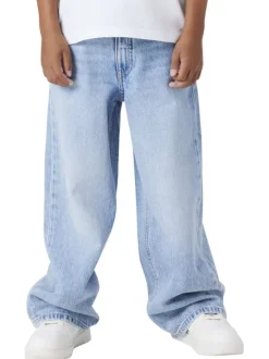 Jean en coton stone uni pourvu d'une coupe large et de multiples poches