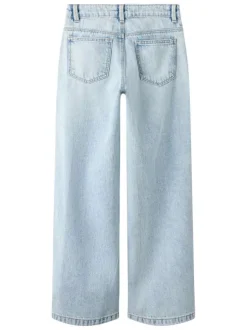 Jean en coton stone uni pourvu d'une coupe droite et d'une taille ajustable