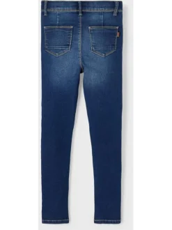Jean indigo délavé coupe skinny